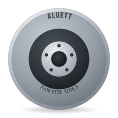 Aluett 87 Grau Matt Verblendung Poliert Felge 7x16 Zoll ET38 LK 5x114.3