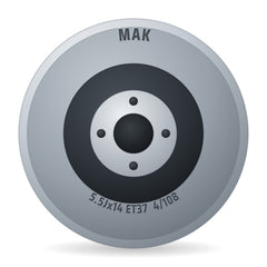 Mak F5540ccmb38bd schwarz/silber DOT: Felge 5.5x14 Zoll ET37 LK 4x108