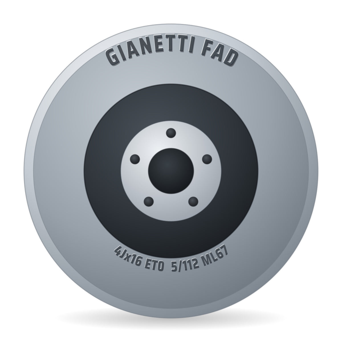 Gianetti FAD Stahlfelge 4.00x16 Zoll 5/112/67 ET0 31610174 E1 BZ ALV Silber RAL9006