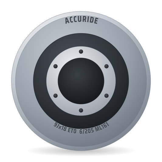 Accuride Stahlfelge 9x18 Zoll 6/205/161 ET0 32010135 A2 BZ ALV Silber RAL9006