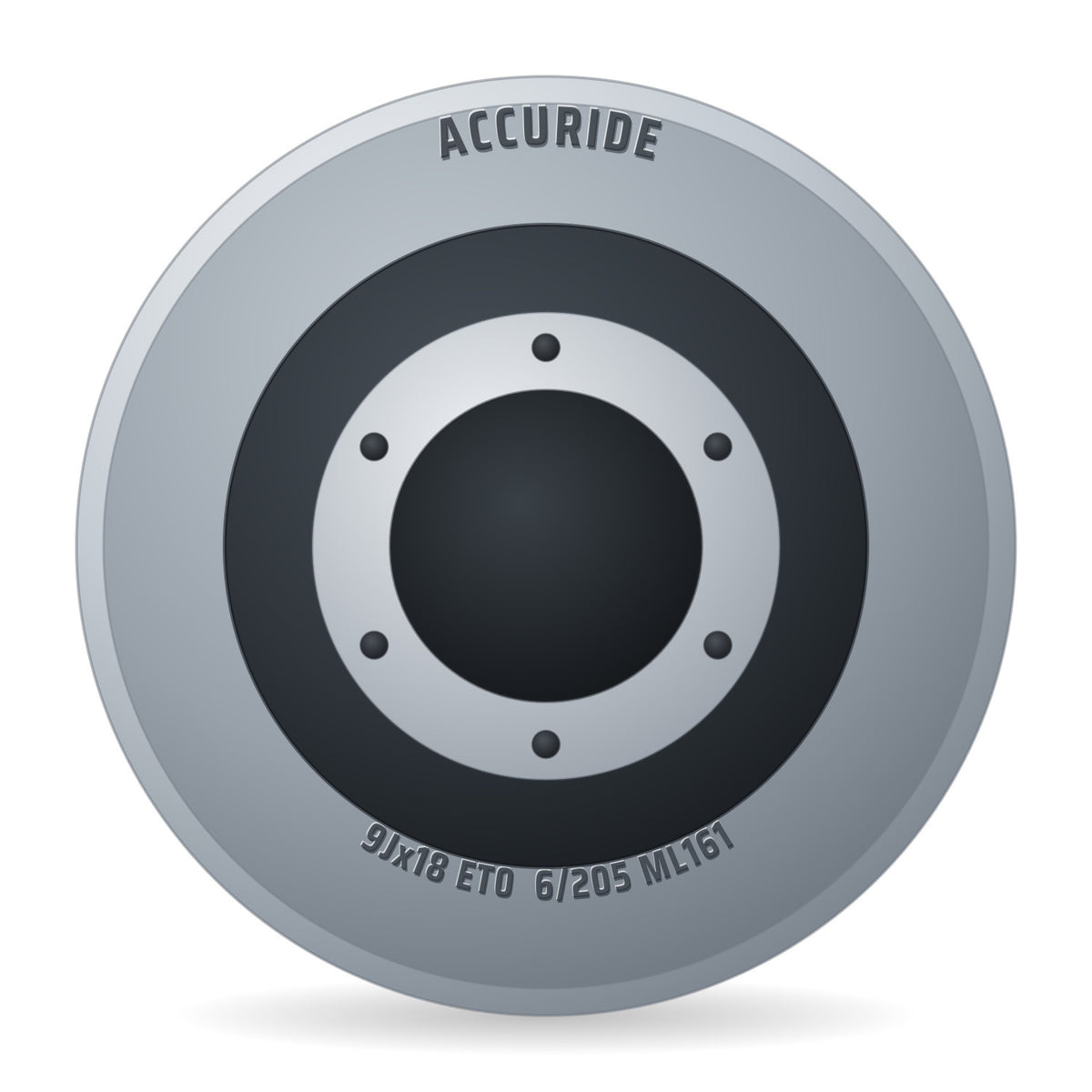 Accuride Stahlfelge 9x18 Zoll 6/205/161 ET0 32010135 A2 BZ ALV Silber RAL9006