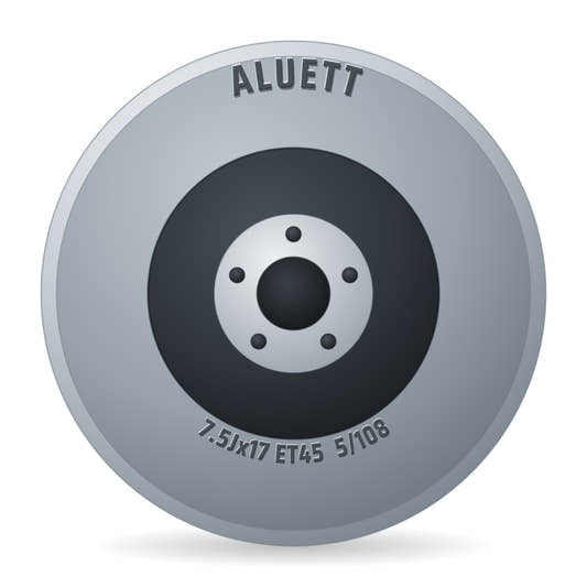 Aluett 86 Schwarz Matt Verblendung Poliert Felge 7.5x17 Zoll ET45 LK 5x108