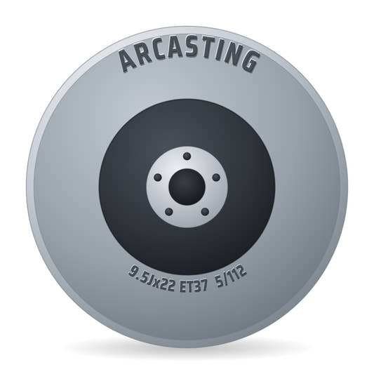 Arcasting ARY Glossy Black Felge 9.5x22 Zoll ET37 LK 5x112