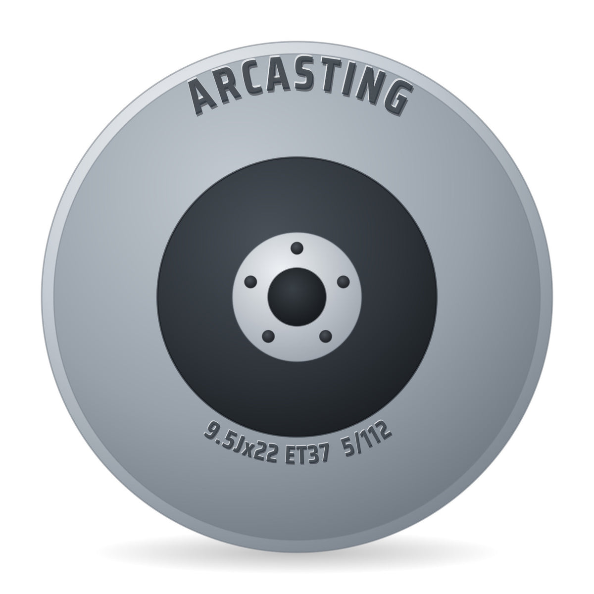 Arcasting ARY Glossy Black Felge 9.5x22 Zoll ET37 LK 5x112