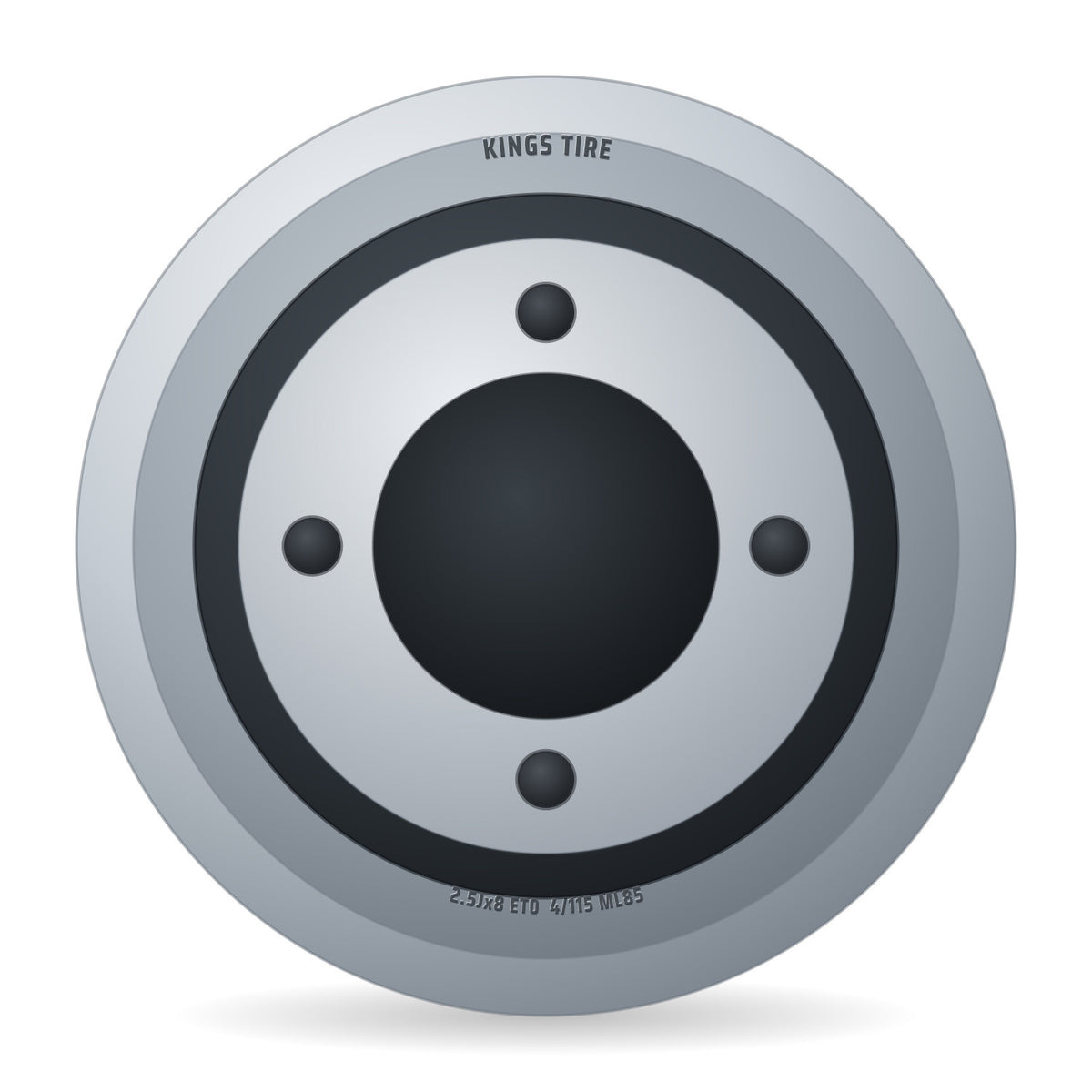 Kings Tire Komplettrad 3.50-8 V-9128 auf Felge 2.50Ax8 4/115/85 ET0