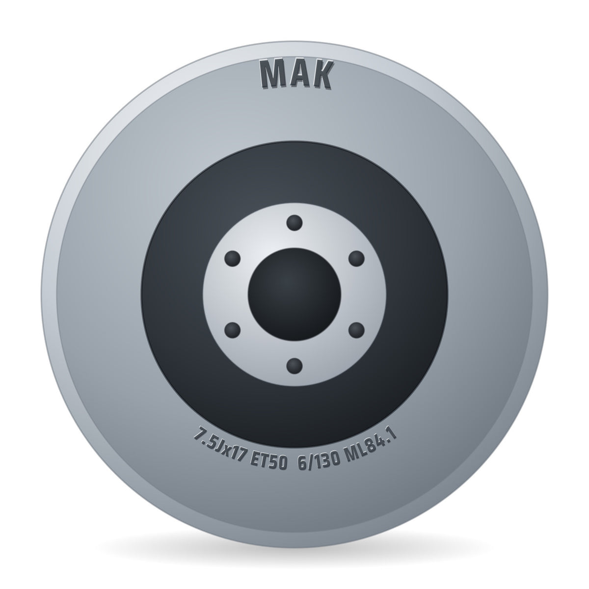 Mak Safari 6 gloss black Felge 7.5x17 Zoll ET50 LK 6x130 ML84.1