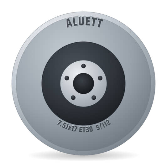 Aluett 86 Schwarz Matt Verblendung Poliert Felge 7.5x17 Zoll ET30 LK 5x112
