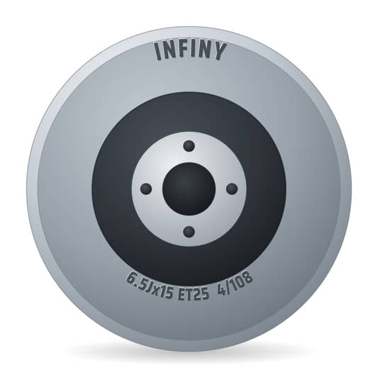Infiny Spike Schwarz Glänzend Oberfläche Poliert Schwarz Felge 6.5x15 Zoll ET25 LK 4x108