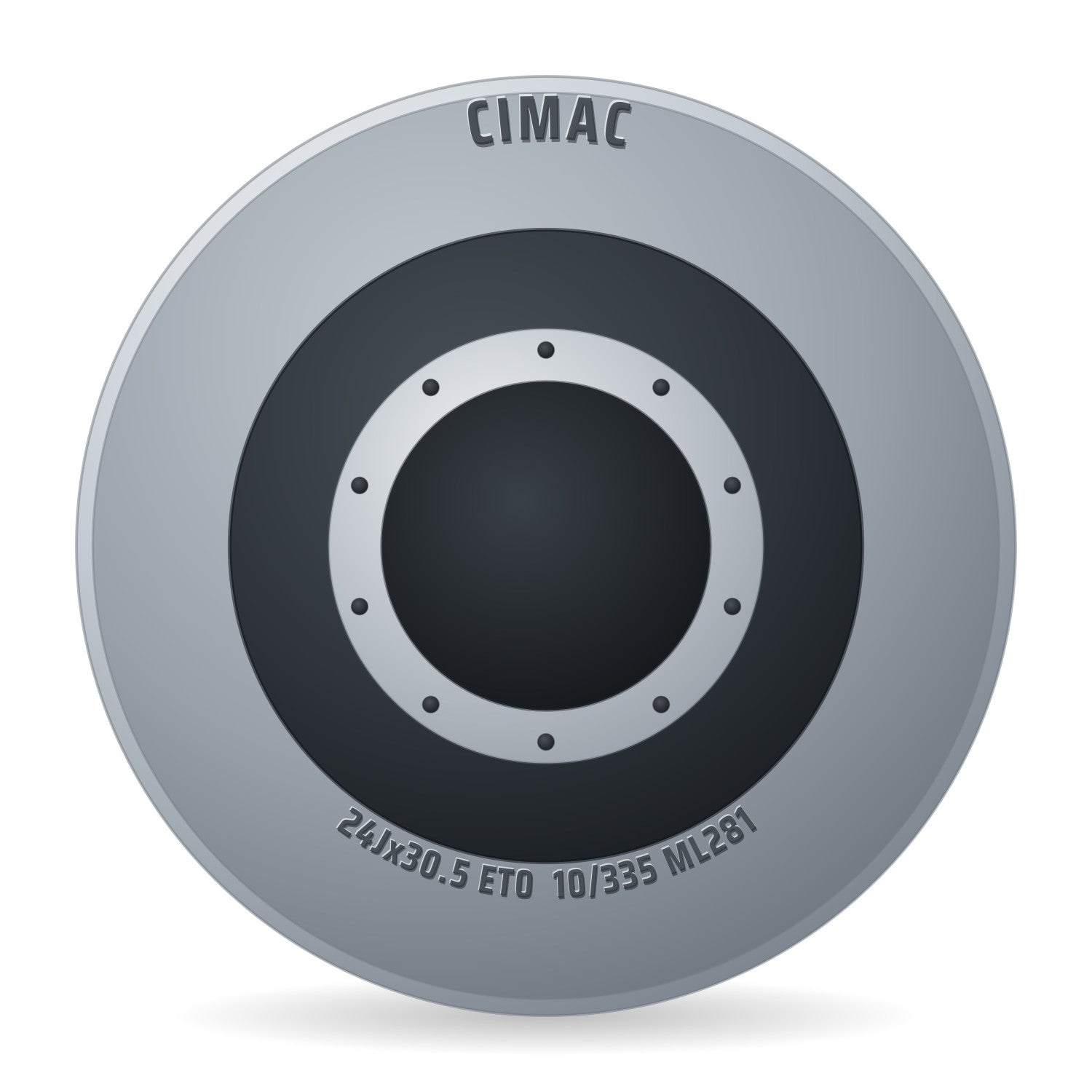Cimac Stahlfelge 24.00x30.5 Zoll 10/335/281 ET0 A3052486 B3 Silber RAL9006 INKL. VENTILPROTEKTOR