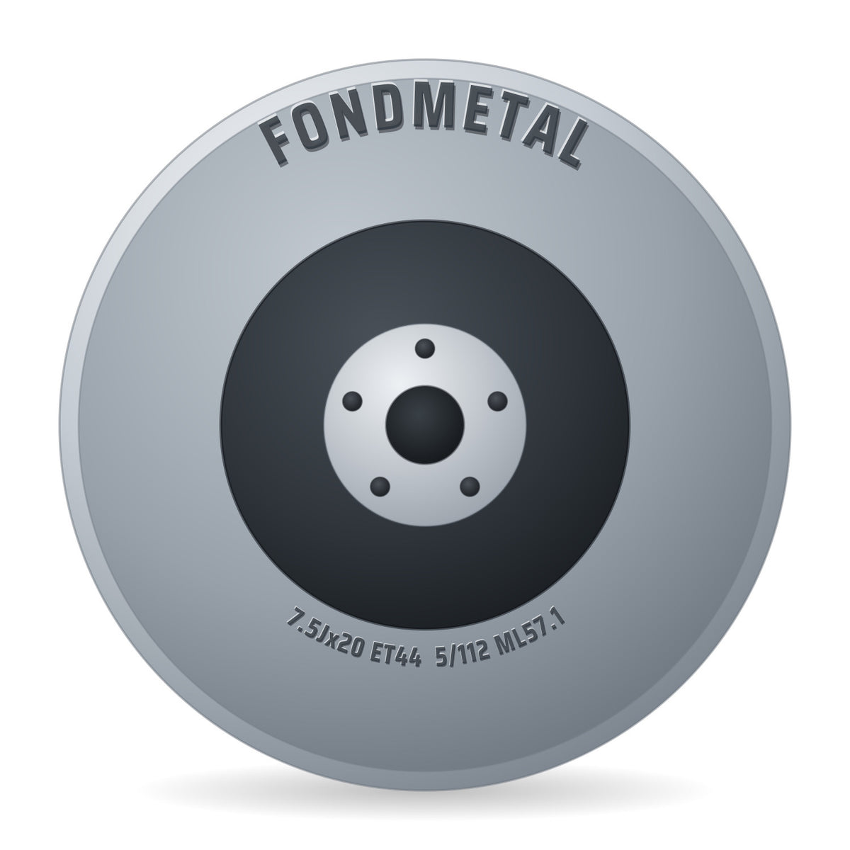 Fondmetal E-Joule glossy titanium machined Alufelge 7.5x20 Zoll ET44 LK 5x112 ML57.1