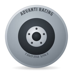 Advanti Racing Centurio Dark MB72 6 W4 Mattgunmetal wintertauglich Felge 7.5x17 Zoll ET45 LK 5x114.3