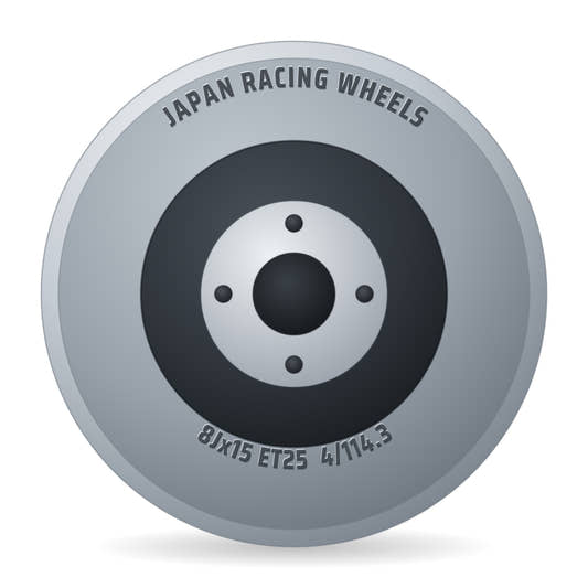 Japan Racing Wheels JR11 gloss black Felge 8x15 Zoll ET25 LK 4x114.3