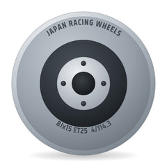 Japan Racing Wheels JR11 gloss black Felge 8x15 Zoll ET25 LK 4x114.3