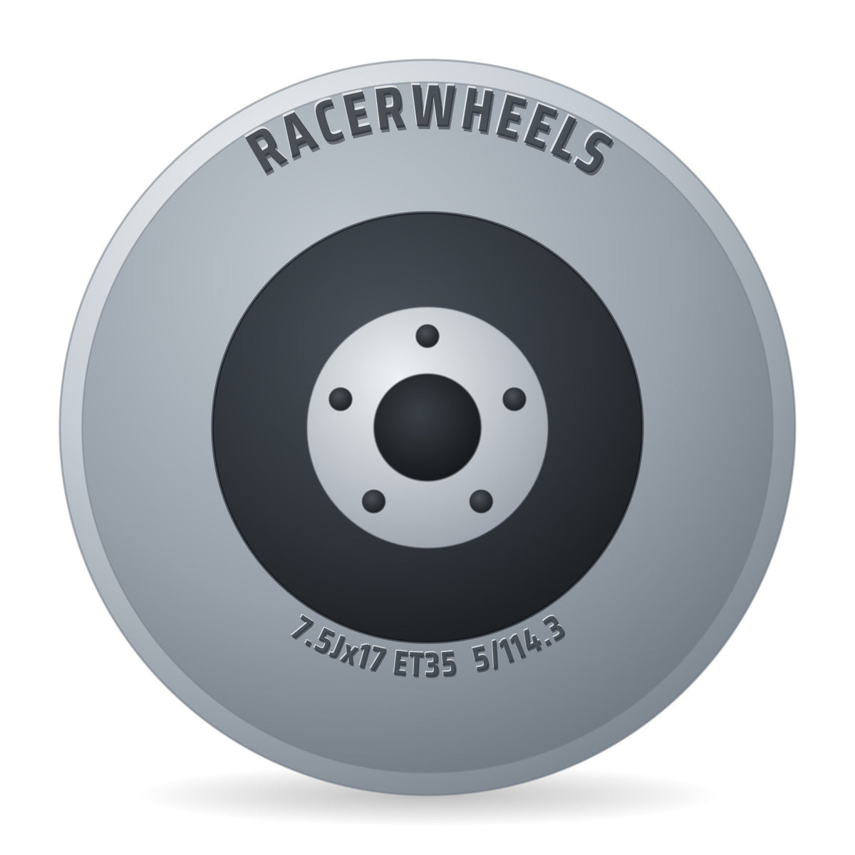 RacerWheels Matrix Schwarz Glänzend Racer Felge 7.5x17 Zoll ET35 LK 5x114.3