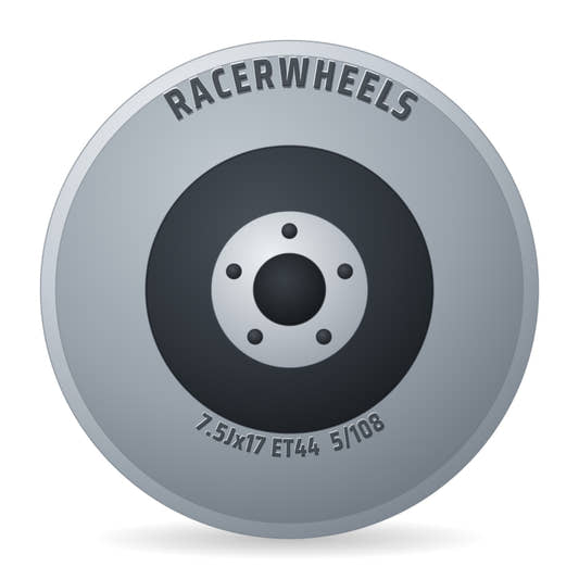 RacerWheels Artic EVO Grau Verblendung Poliert Racer Felge 7.5x17 Zoll ET44 LK 5x108
